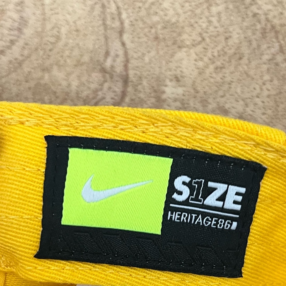 Nike Yellow Heritage86Cotton Hat  Cap with Black Logo for woman or man. - Picture 5 of 5